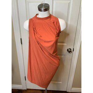 Rick Owens Lillies Orange Mini Draped Tank Dress, Size 6